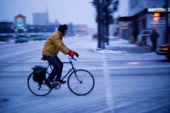 01/02/89. cropped from original. Victoria bike rider in snow